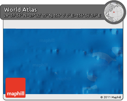 Physical 3D Map of the Area around 29° 16' 6" N, 156° 28' 29" E