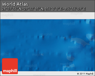 Physical 3D Map of the Area around 29° 16' 6" N, 156° 28' 29" E