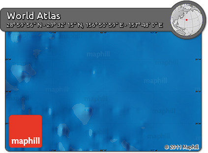 Physical Map of the Area around 29° 16' 6" N, 157° 19' 29" E