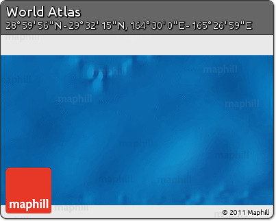 Physical 3D Map of the Area around 29° 16' 6" N, 164° 58' 29" E