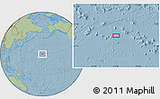 Savanna Style Location Map of the area around 29° 16' 6" N, 177° 43' 29" E, hill shading