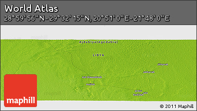 Physical Panoramic Map of the Area around 29° 16' 6" N, 21° 19' 30" E