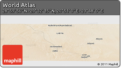 Satellite Panoramic Map of the Area around 29° 16' 6" N, 21° 19' 30" E