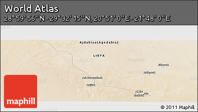Satellite Panoramic Map of the Area around 29° 16' 6" N, 21° 19' 30" E