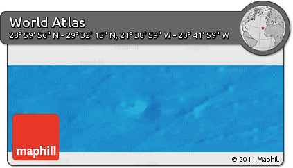 Shaded Relief Panoramic Map of the Area around 29° 16' 6" N, 21° 10' 29" W
