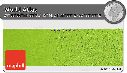 Physical Panoramic Map of the Area around 29° 16' 6" N, 22° 10' 29" E
