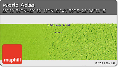Physical Panoramic Map of the Area around 29° 16' 6" N, 22° 10' 29" E