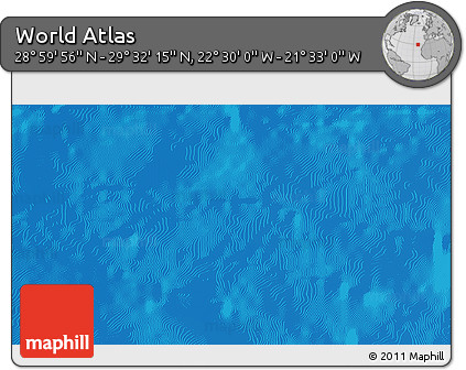 Shaded Relief 3D Map of the Area around 29° 16' 6" N, 22° 1' 29" W