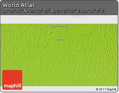 Physical 3D Map of the Area around 29° 16' 6" N, 23° 52' 30" E