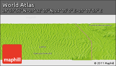 Physical Panoramic Map of the Area around 29° 16' 6" N, 24° 43' 30" E