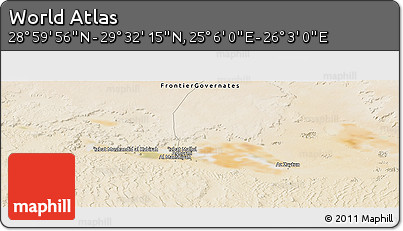 Satellite Panoramic Map of the Area around 29° 16' 6" N, 25° 34' 30" E