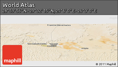 Satellite Panoramic Map of the Area around 29° 16' 6" N, 25° 34' 30" E