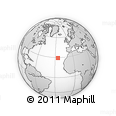 Outline Map of the Area around 29° 16' 6" N, 25° 25' 29" W, rectangular outline