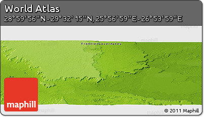 Physical Panoramic Map of the Area around 29° 16' 6" N, 26° 25' 29" E