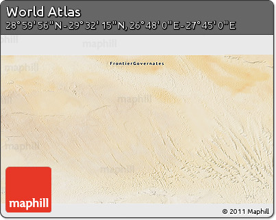 Satellite 3D Map of the Area around 29° 16' 6" N, 27° 16' 29" E