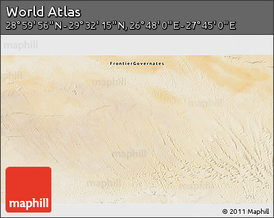 Satellite 3D Map of the Area around 29° 16' 6" N, 27° 16' 29" E