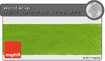 Physical Panoramic Map of the Area around 29° 16' 6" N, 27° 16' 29" E