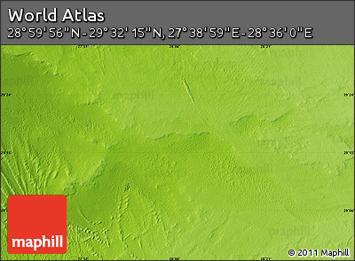 Physical Map of the Area around 29° 16' 6" N, 28° 7' 30" E