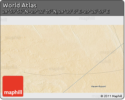 Satellite 3D Map of the Area around 29° 16' 6" N, 28° 58' 30" E