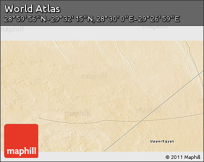 Satellite 3D Map of the Area around 29° 16' 6" N, 28° 58' 30" E