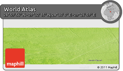 Physical Panoramic Map of the Area around 29° 16' 6" N, 28° 58' 30" E