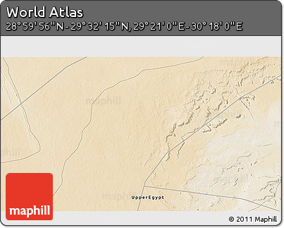 Satellite 3D Map of the Area around 29° 16' 6" N, 29° 49' 30" E