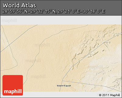 Satellite 3D Map of the Area around 29° 16' 6" N, 29° 49' 30" E