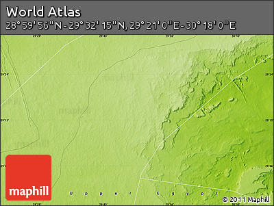 Physical Map of the Area around 29° 16' 6" N, 29° 49' 30" E