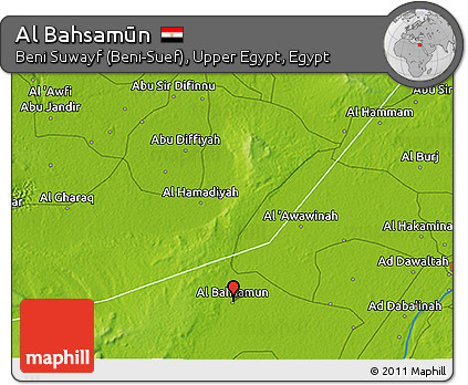 Physical 3D Map of Al Bahsamūn