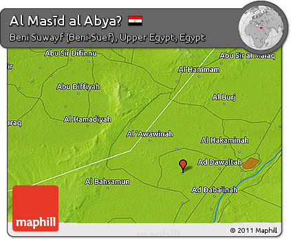 Physical 3D Map of Al Masīd Al Abyaḑ