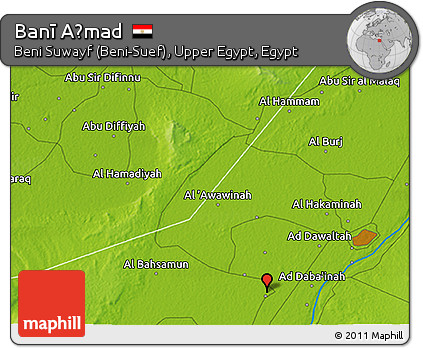 Physical 3D Map of Banī Aḩmad