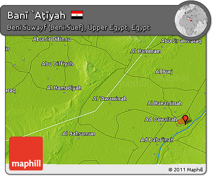 Physical 3D Map of Banī `Aţīyah