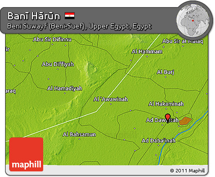 Physical 3D Map of Banī Hārūn
