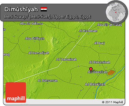 Physical 3D Map of Dimūshīyah