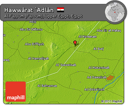 Physical 3D Map of Hawwārat `Adlān