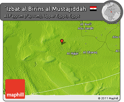 Physical 3D Map of `Izbat Al Birins Al Mustajiddah