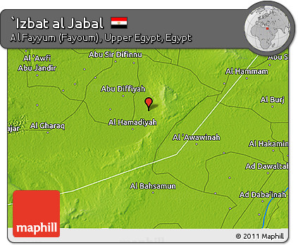 Physical 3D Map of `Izbat Al Jabal
