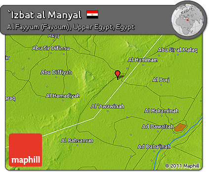 Physical 3D Map of `Izbat Al Manyal
