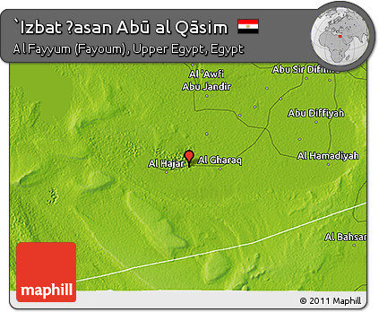 Physical 3D Map of `Izbat Ḩasan Abū Al Qāsim