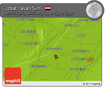 Physical 3D Map of `Izbat Ḩasan Sirrī