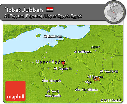 Physical 3D Map of `Izbat Jubbah