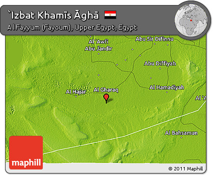 Physical 3D Map of `Izbat Khamīs Āghā