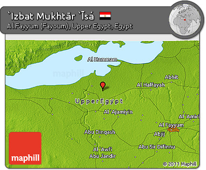 Physical 3D Map of `Izbat Mukhtār `Īsá