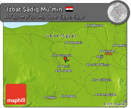 Physical 3D Map of `Izbat Şādiq Mu'min