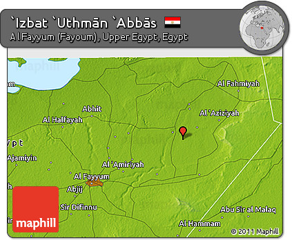 Physical 3D Map of `Izbat `Uthmān `Abbās
