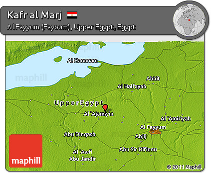 Physical 3D Map of Kafr Al Marj