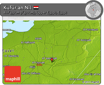 Physical 3D Map of Kufūr An Nīl