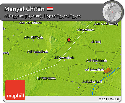 Physical 3D Map of Manyal Ghīḑān