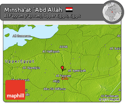 Physical 3D Map of Minsha'at `Abd Allah