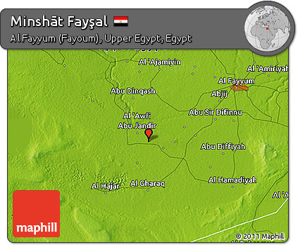 Physical 3D Map of Minshāt Fayşal